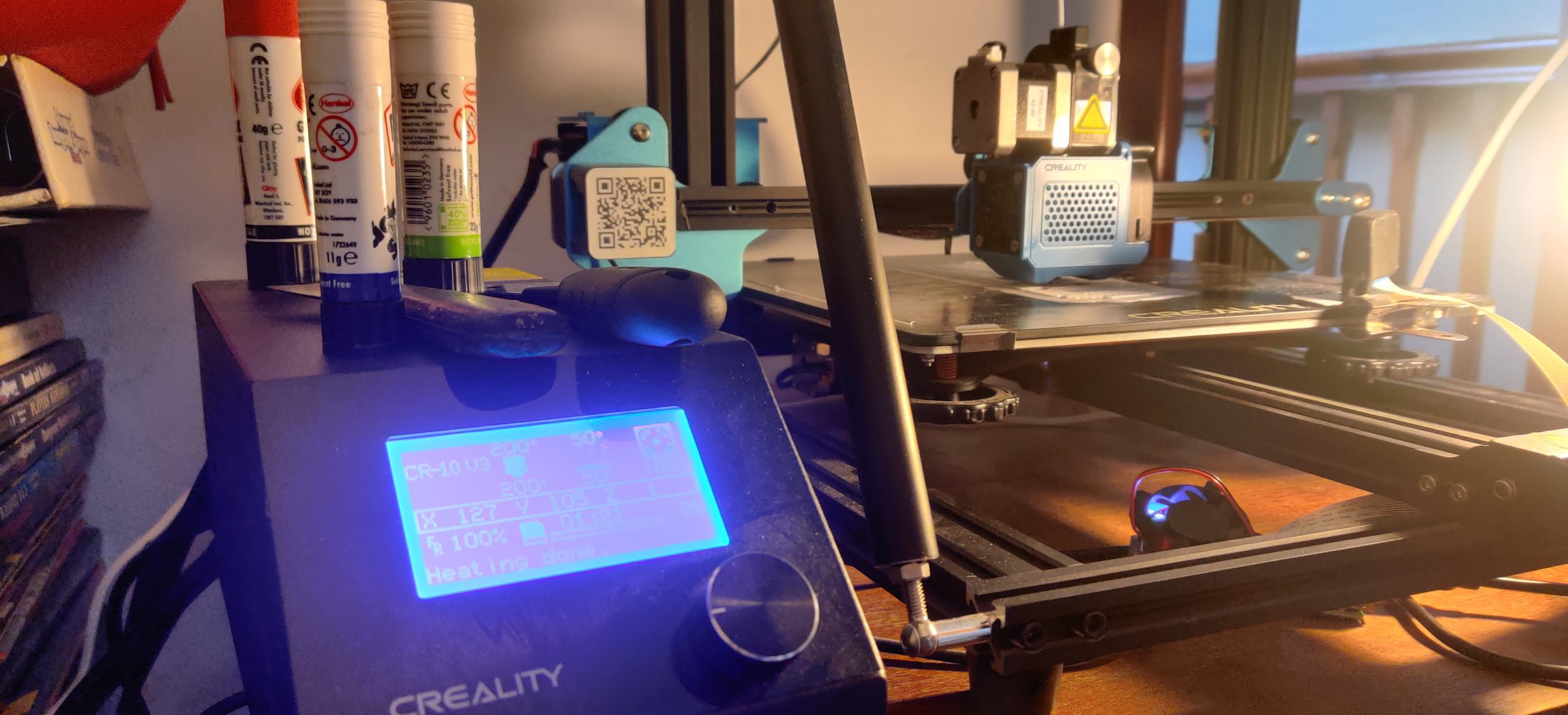 A 3D printer with its controller.